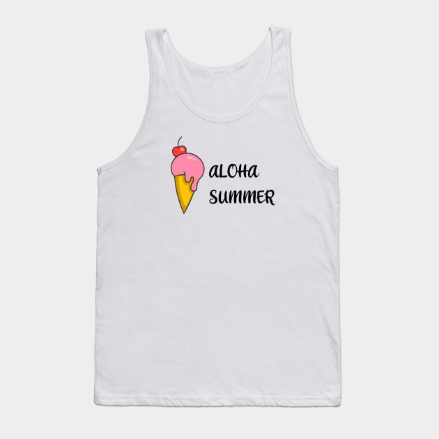 Aloha summer hello summer Tank Top by Typography Dose